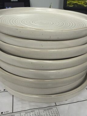 Threshold Off-White Speckled Ceramic Stackable Plates